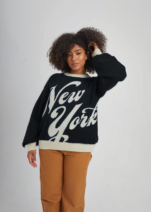 New York Black Oversized Sweater
