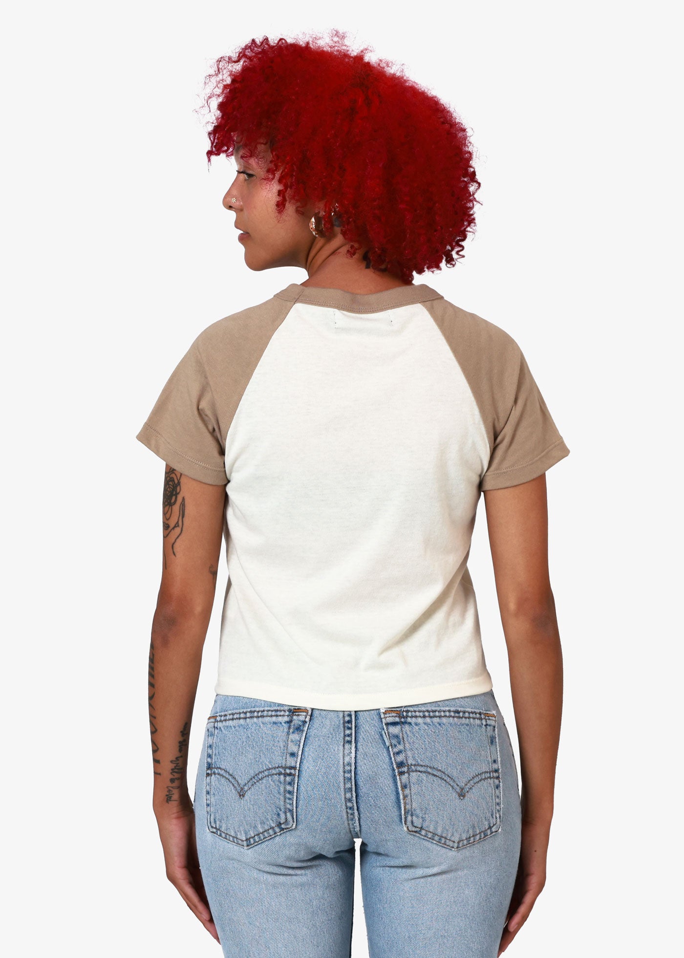 Outdoorsy Bone & Mocha Baby Raglan Tee