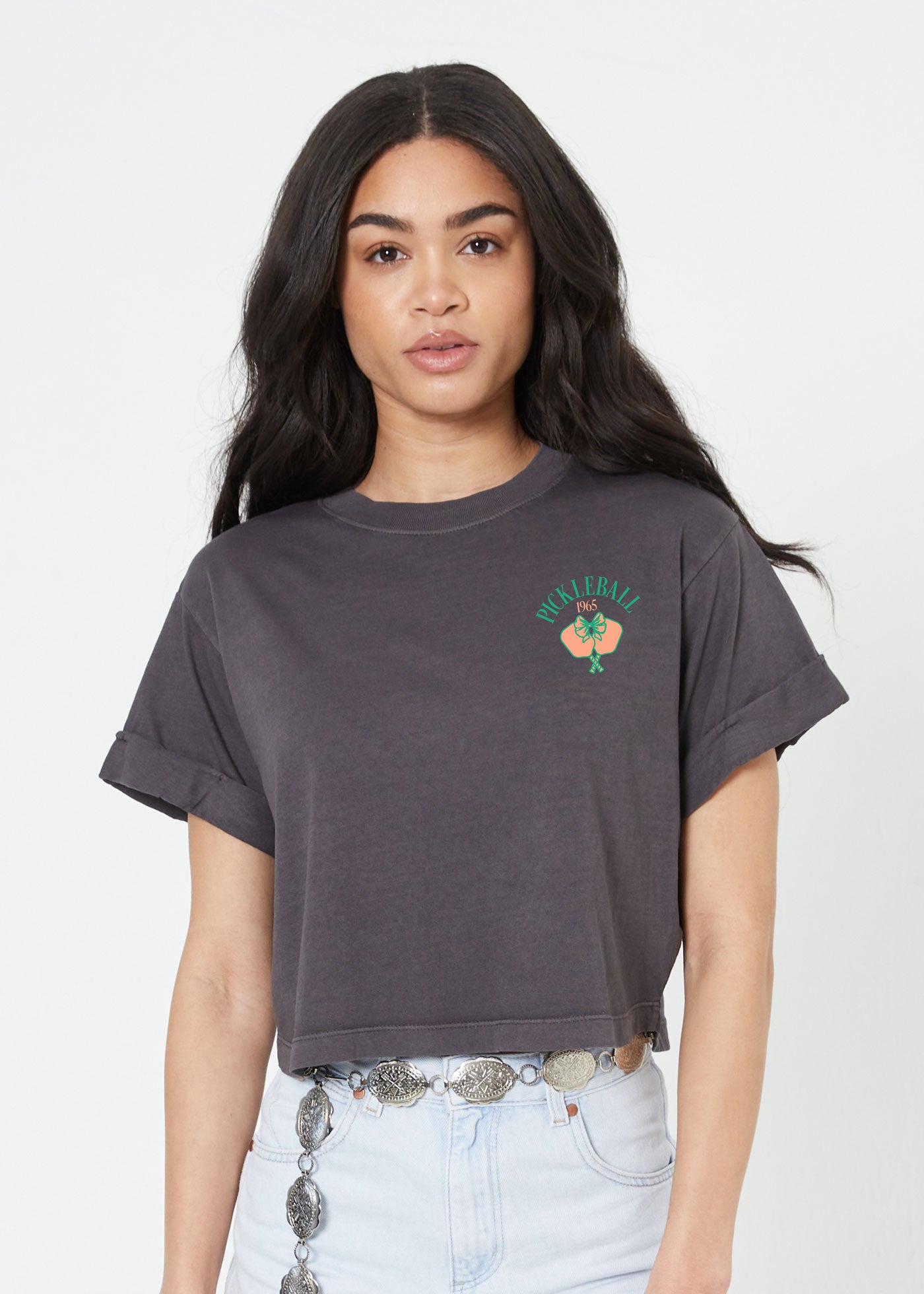 PICKLEBALL 1965 Cropped Boyfriend Tee