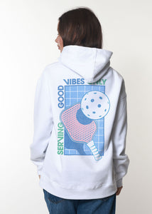 Pickleball Players Club White Oversized Hoodie