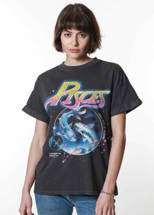 Pisces Reunion Tour Vintage Black Boyfriend Tee