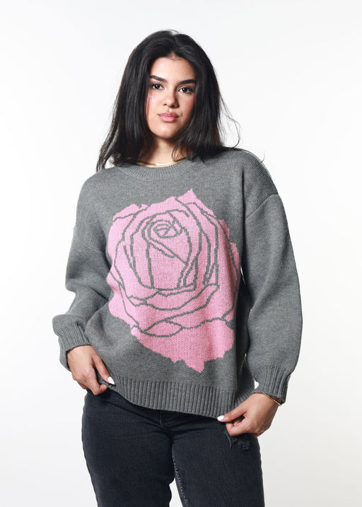 Rose Charcoal Oversized Sweater