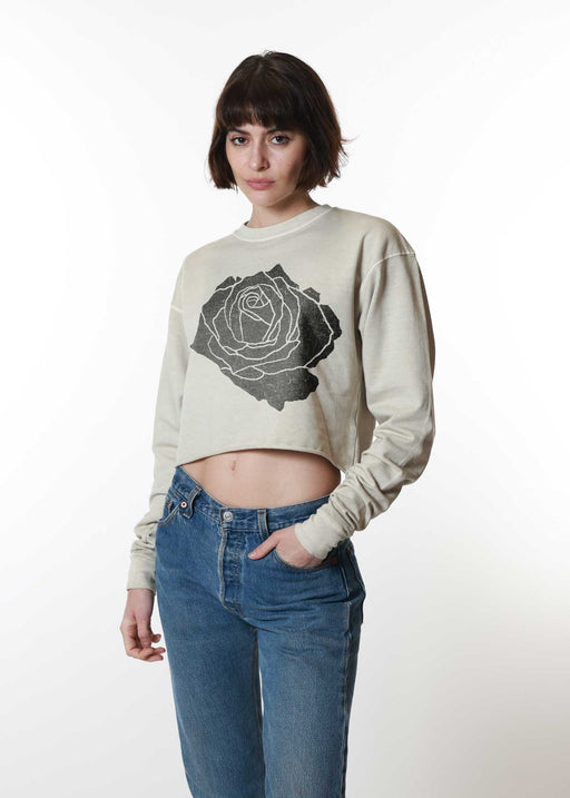 Rose Taupe Cropped Sweatshirt