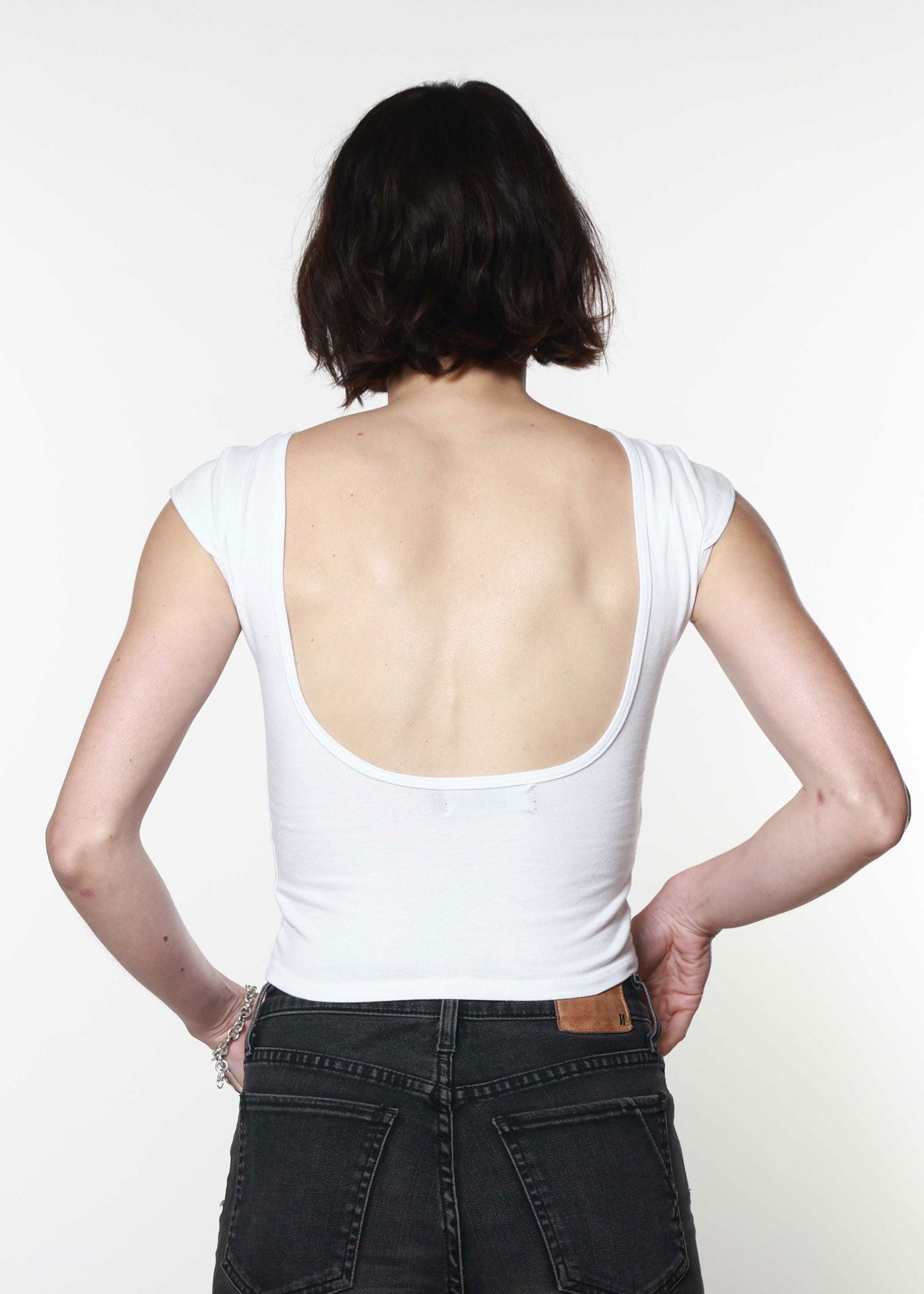 Sacred Heart White Backless Tee