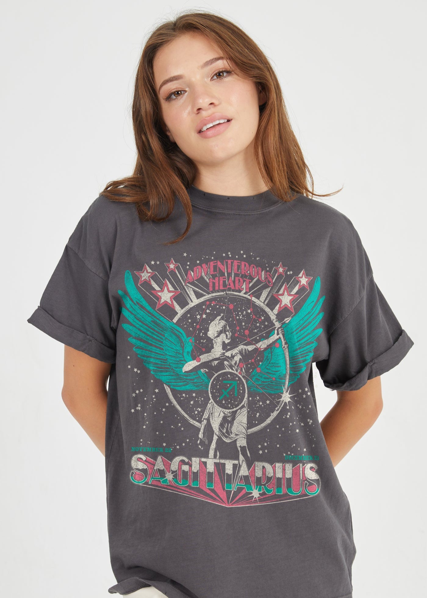 Sagittarius Reunion Tour Vintage Black Boyfriend Tee