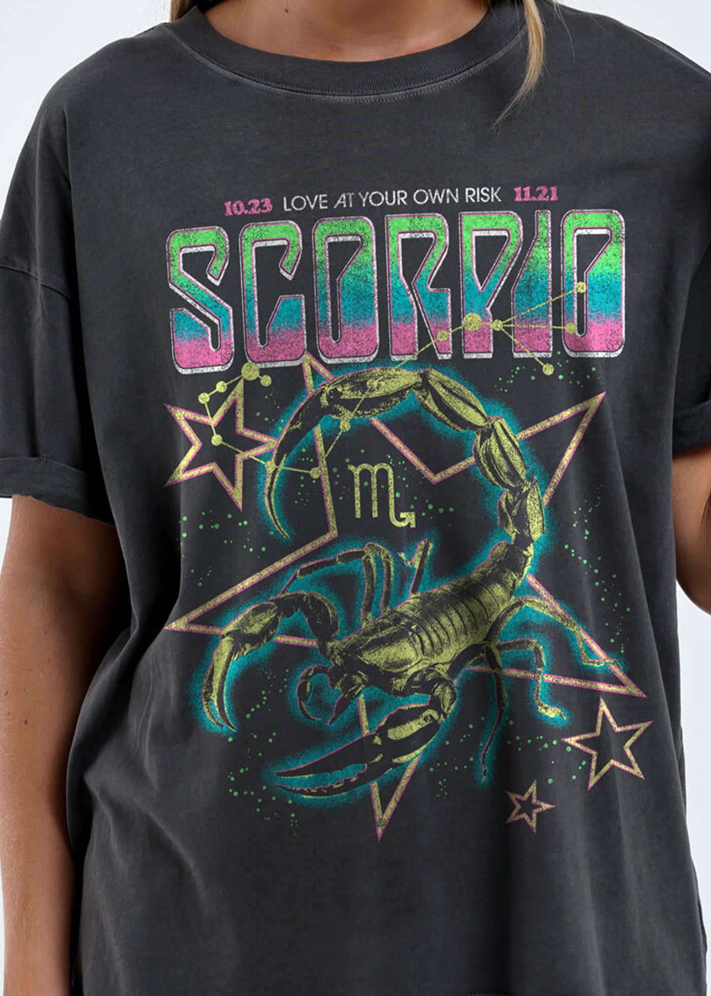 Scorpio Zodiac Reunion Tour Vintage Black Boyfriend Tee