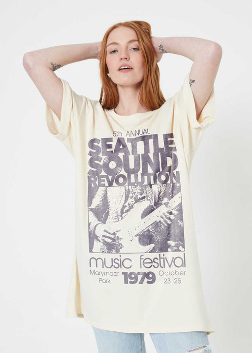 Seattle Sound Revolution Off-White Tee Dress