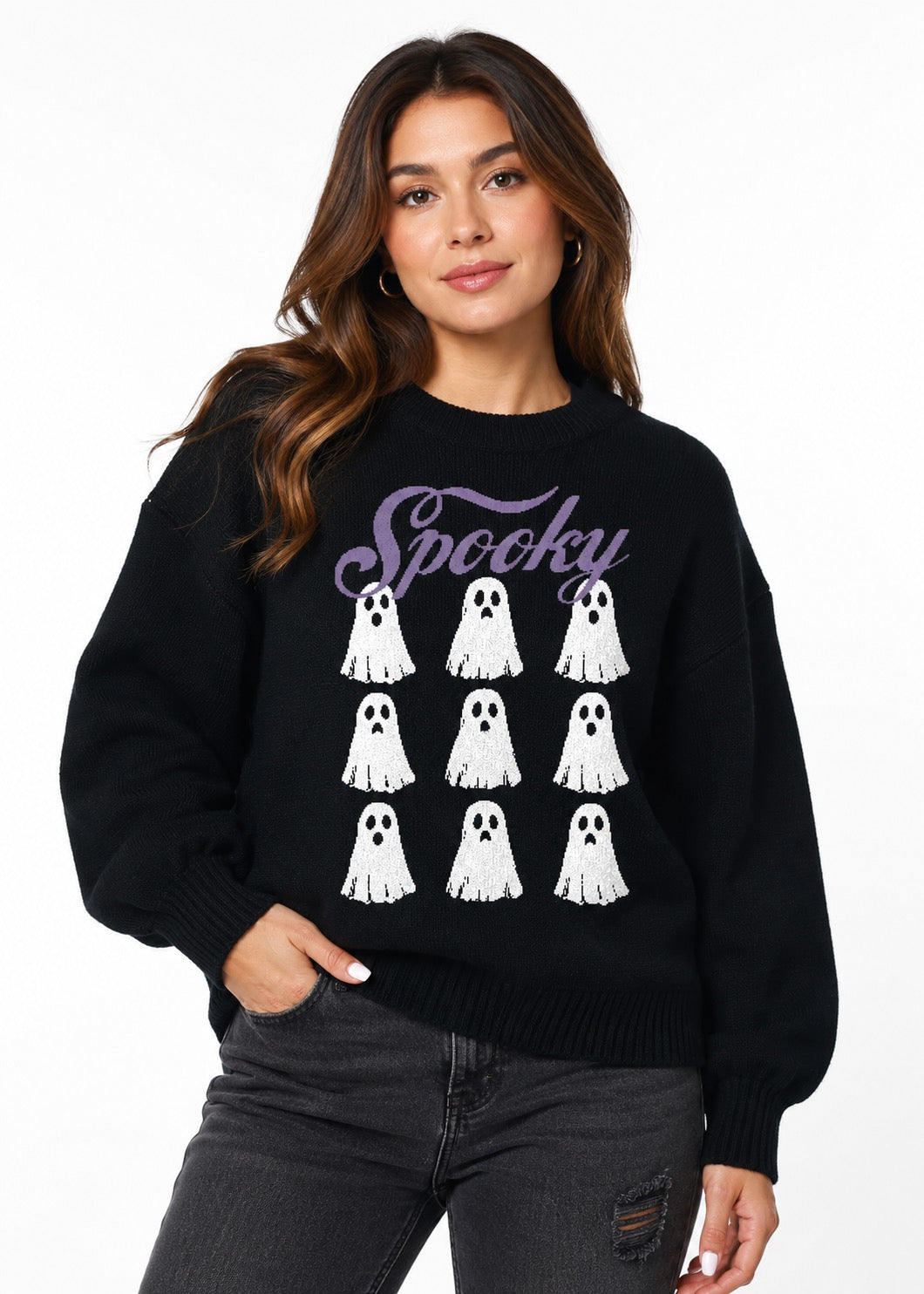 Spooky Black Oversized Sweater