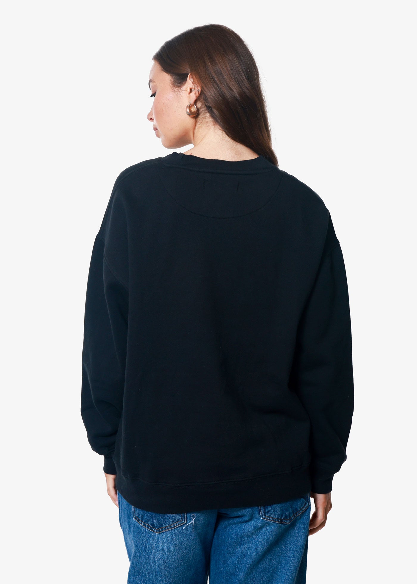 Starstruck Oversized Black Crewneck Sweatshirt