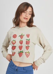 Strawberry Taupe Cropped Sweatshirt