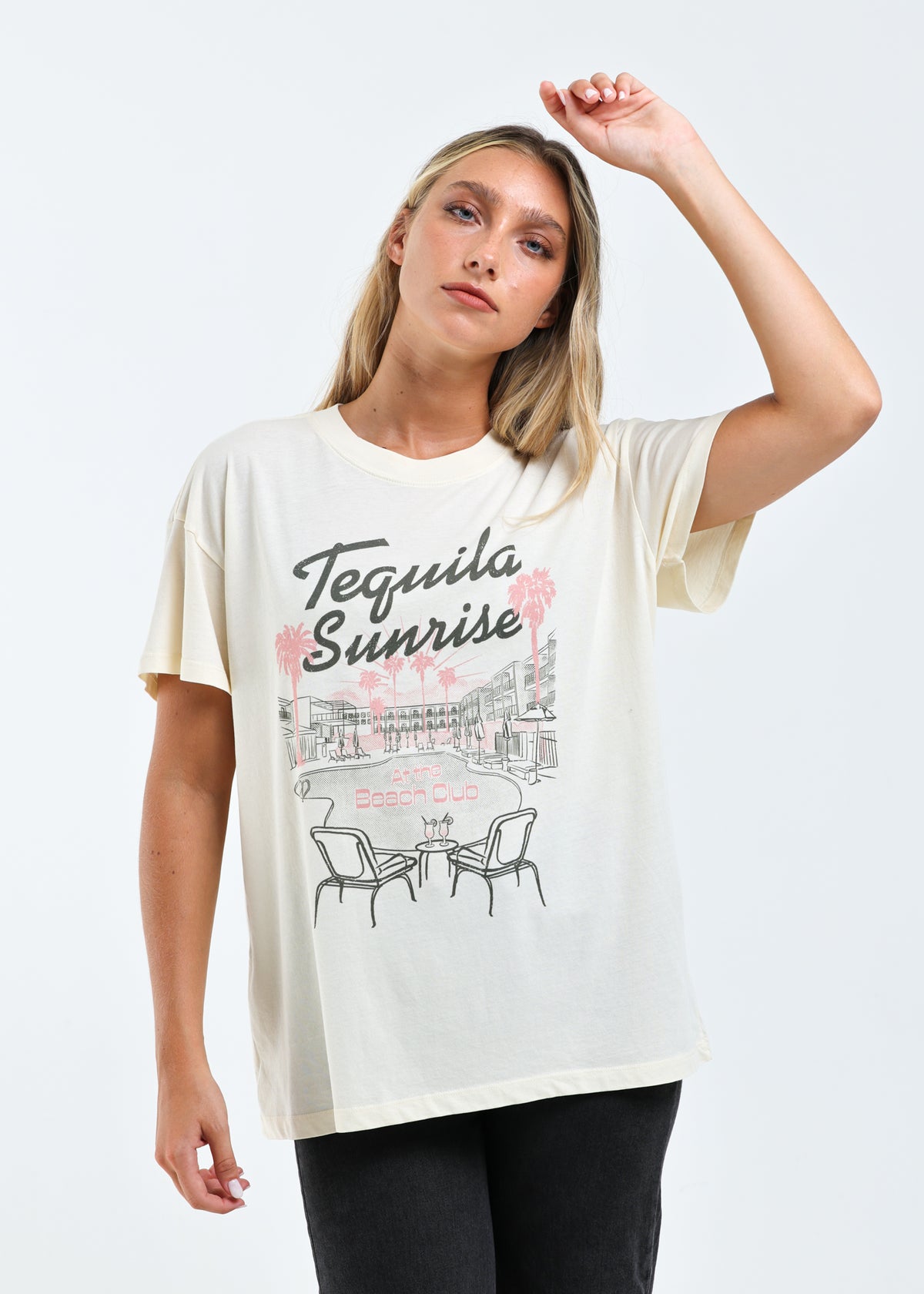 Tequila Sunrise Off White Oversized Tee
