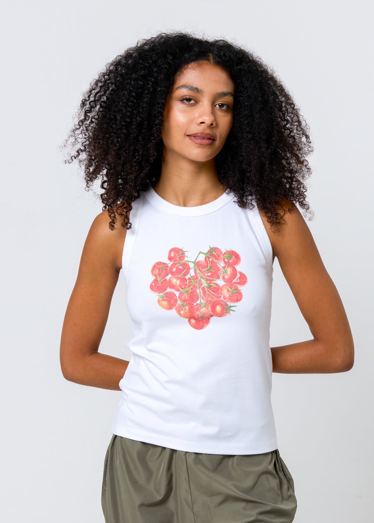 Tomato Heart High Neck Tank