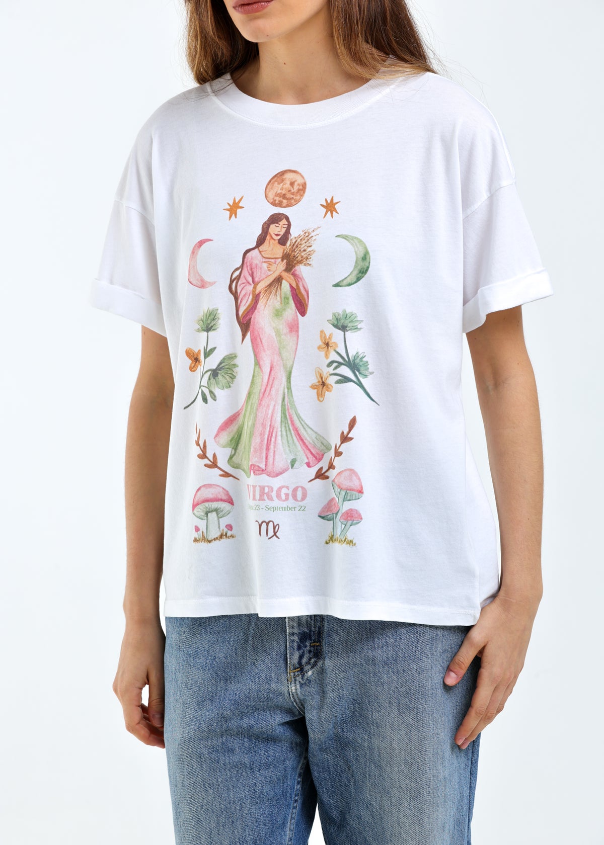Virgo Cosmic Zodiac Vintage Boyfriend Tee