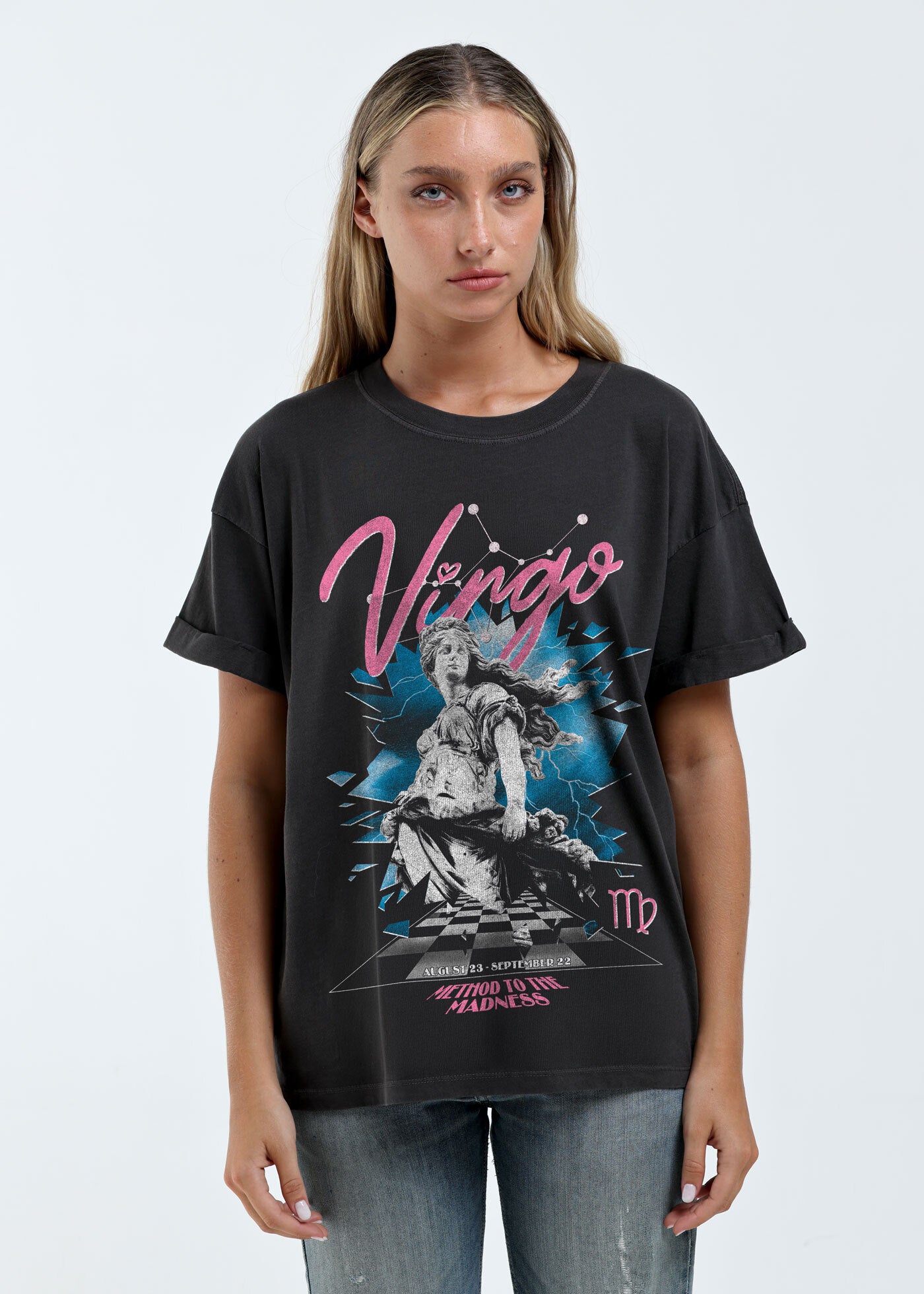 Virgo Zodiac Reunion Tour Vintage Black Boyfriend Tee