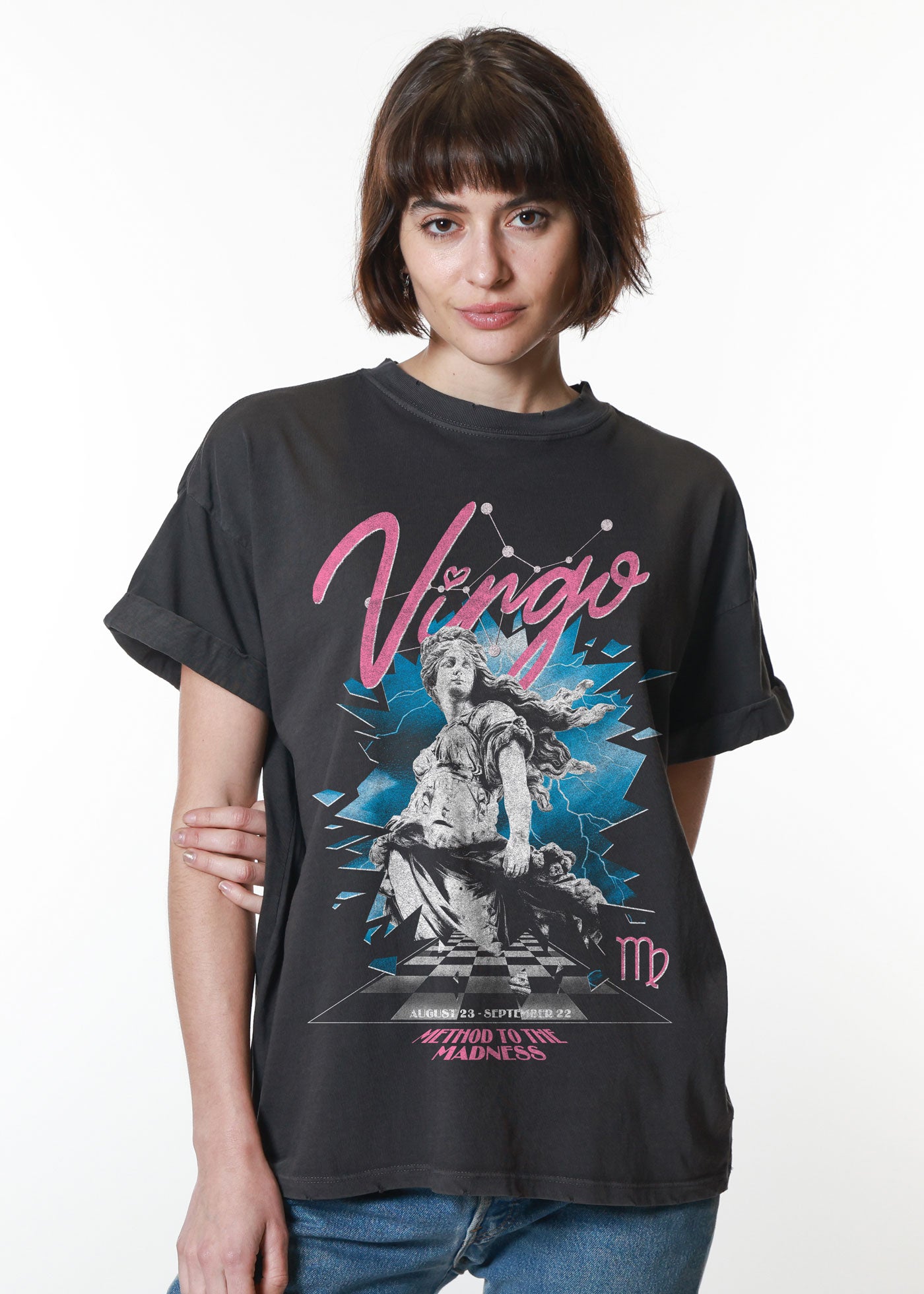 Virgo Reunion Tour Vintage Black Boyfriend Tee