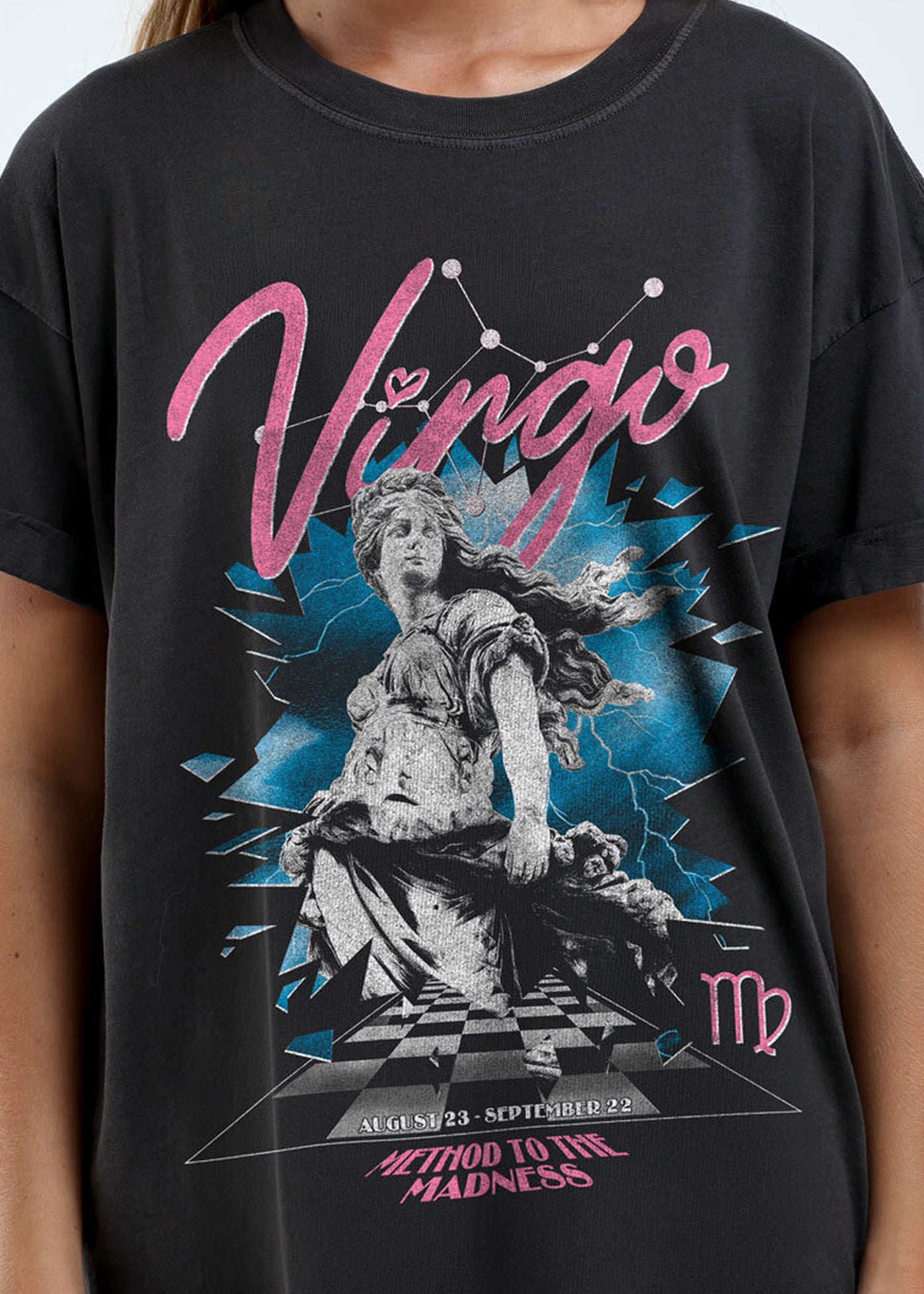 Virgo Zodiac Reunion Tour Vintage Black Boyfriend Tee