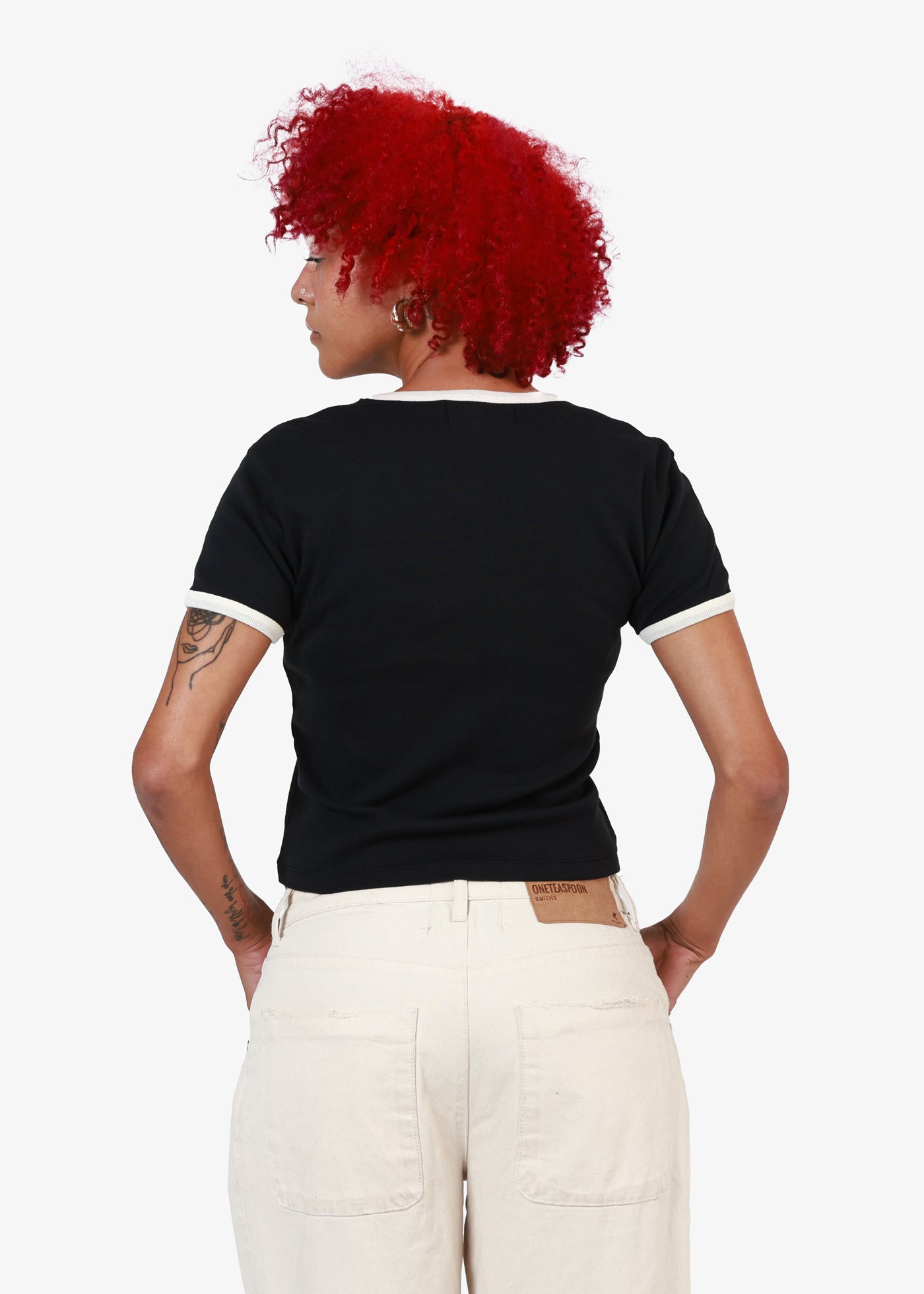 Wild & Free Eagle Black & Bone Baby Ringer Tee