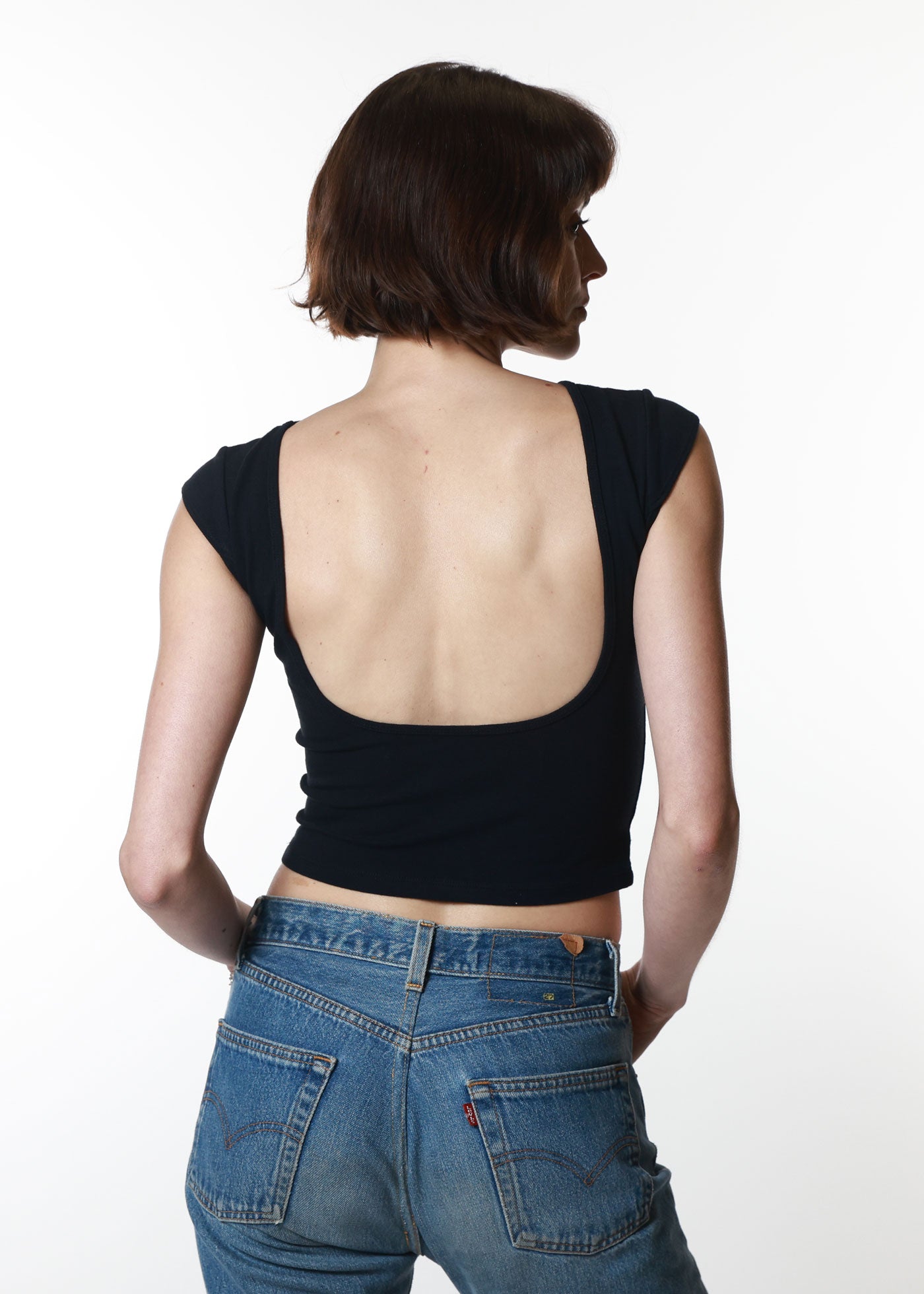 Black Backless Tee