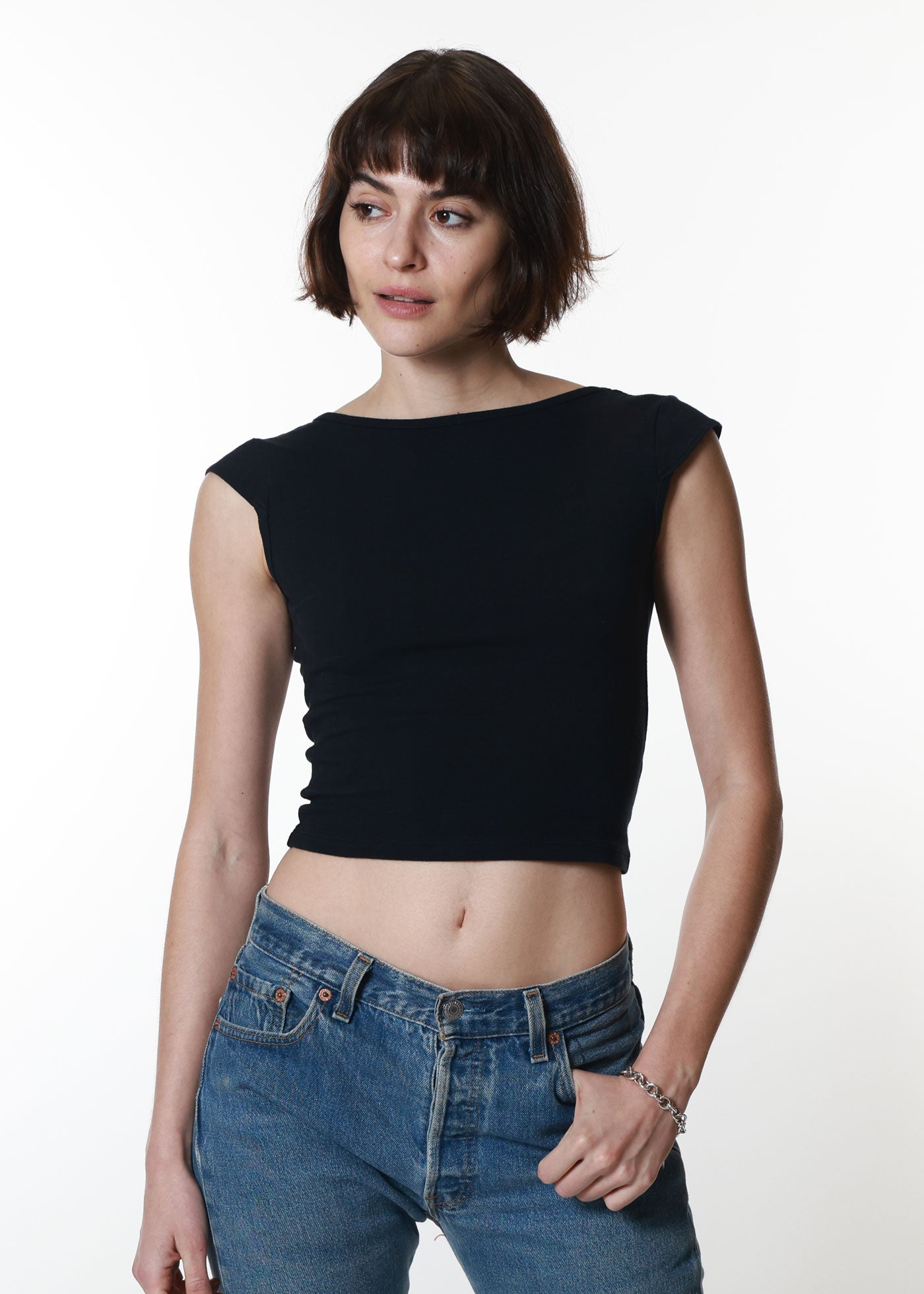 Black Backless Tee