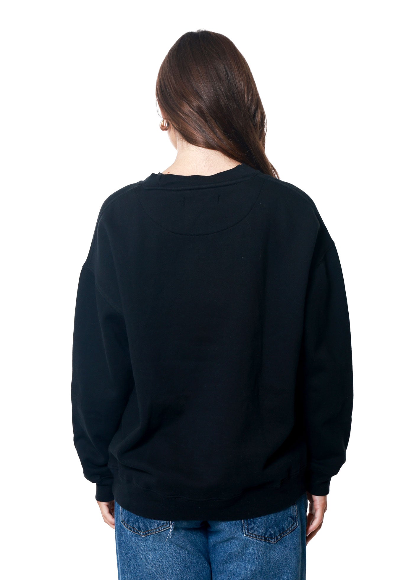 Black Oversized Crewneck Sweatshirt