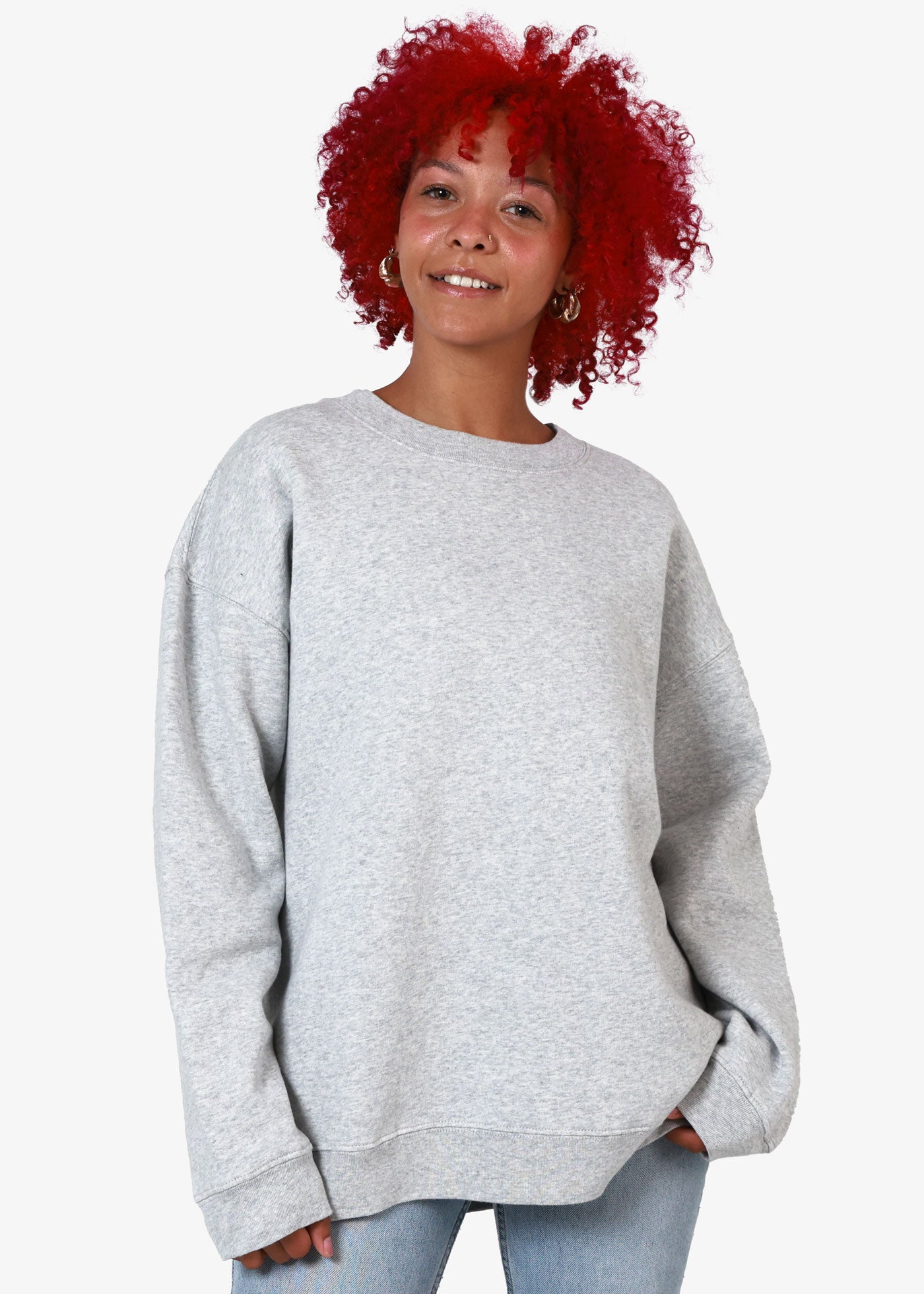 Heather Grey Oversized Crewneck Sweatshirt