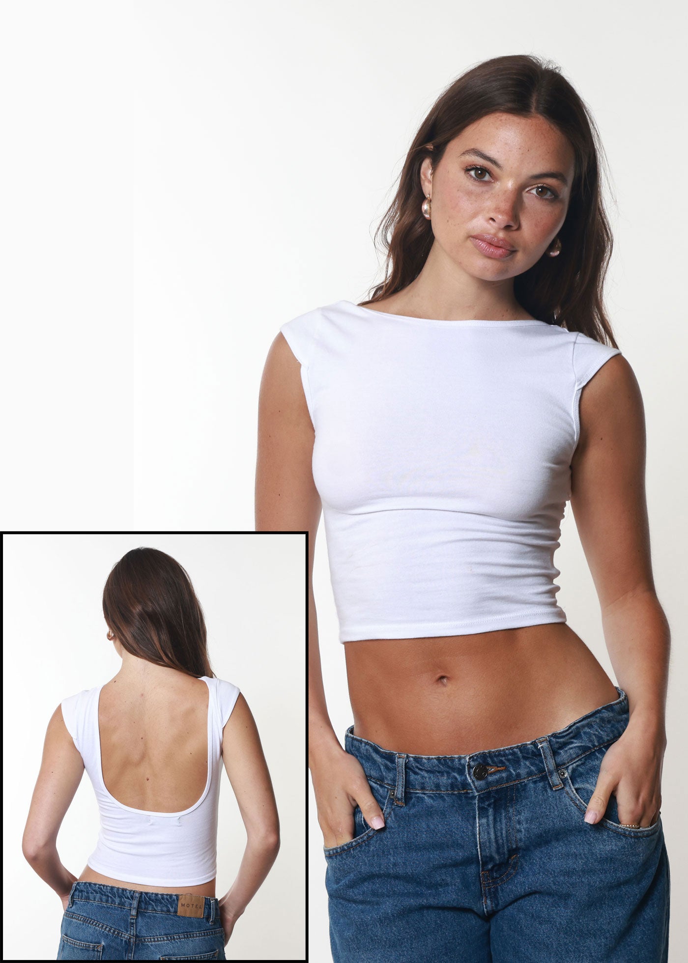 White Backless Tee