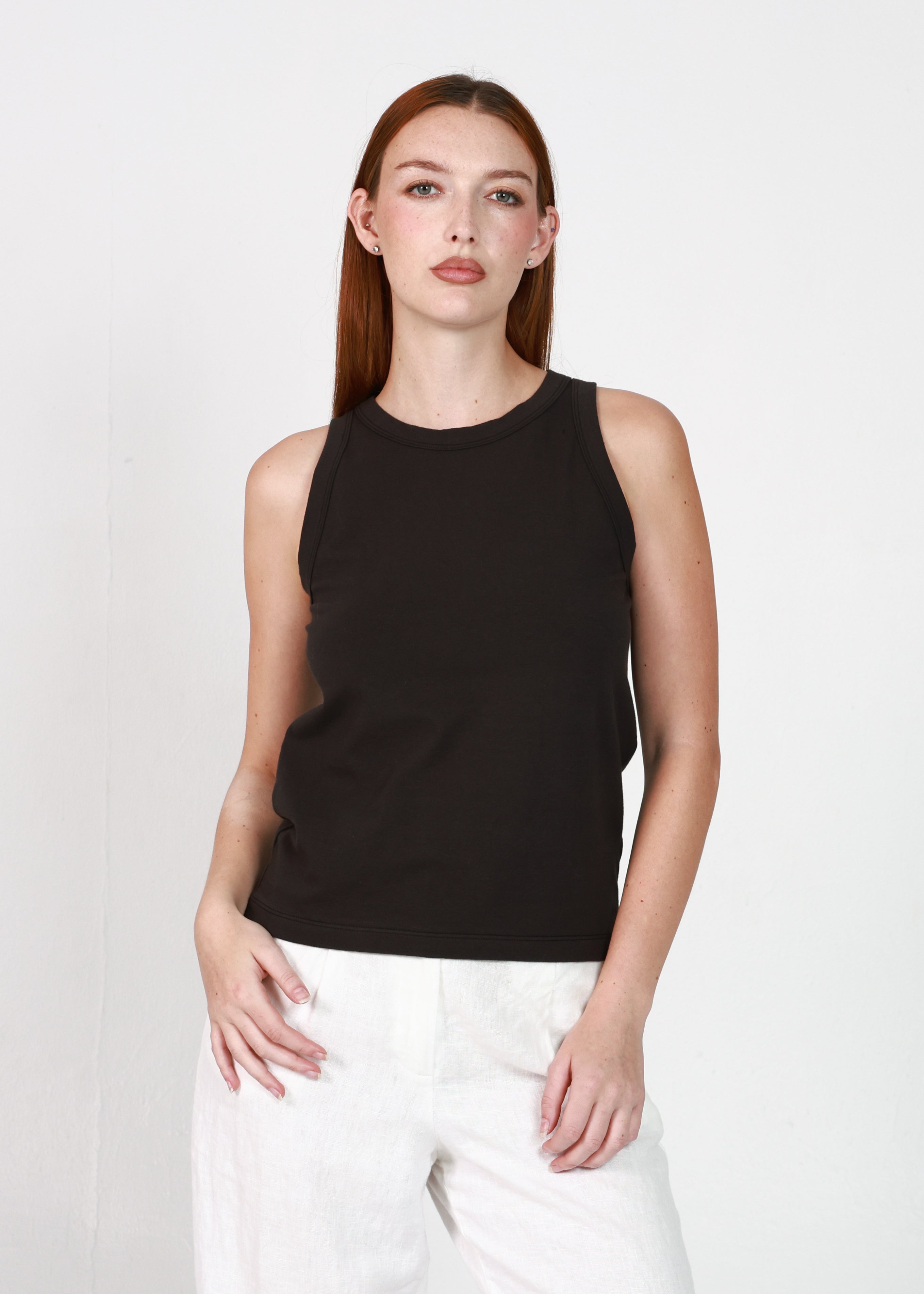 Black High Neck Tank