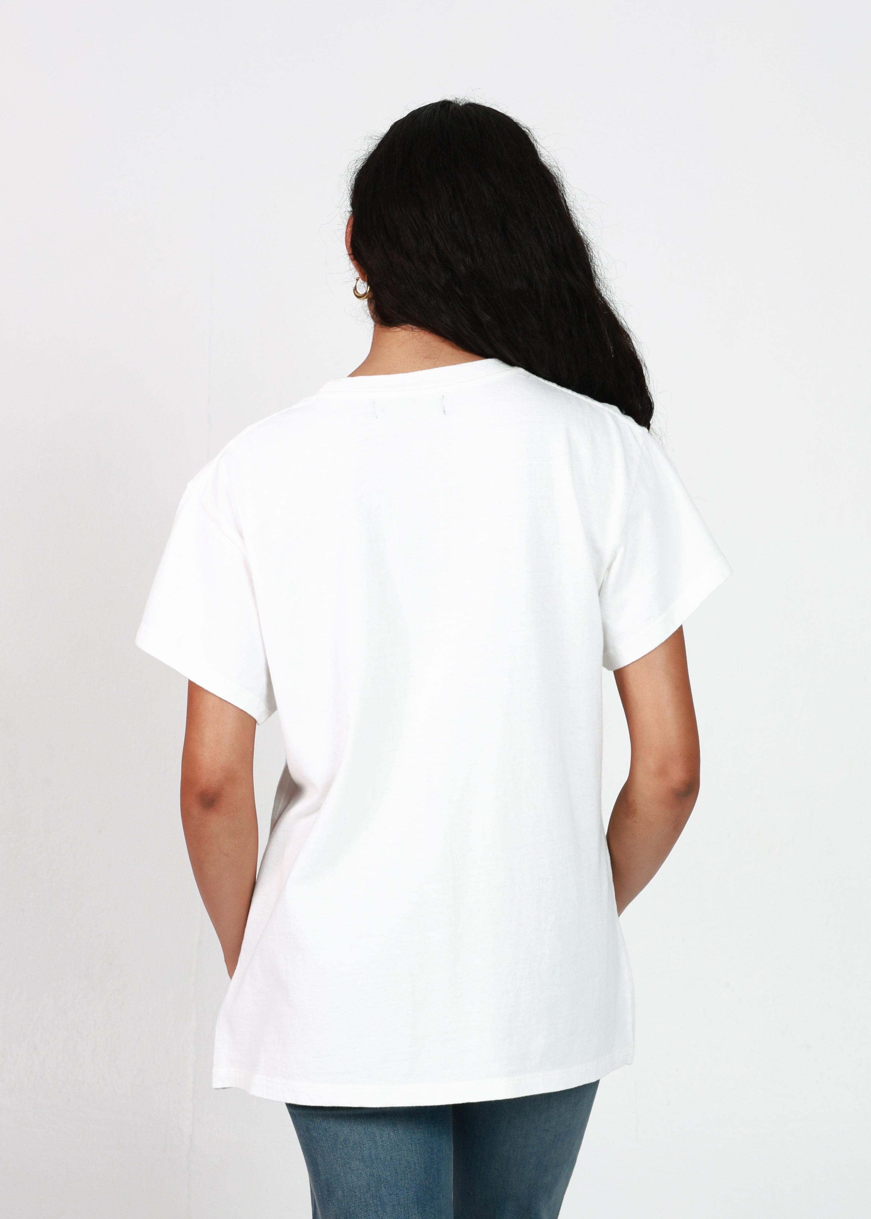 Talk Rodeo to Me Embroidered White Vintage Tee