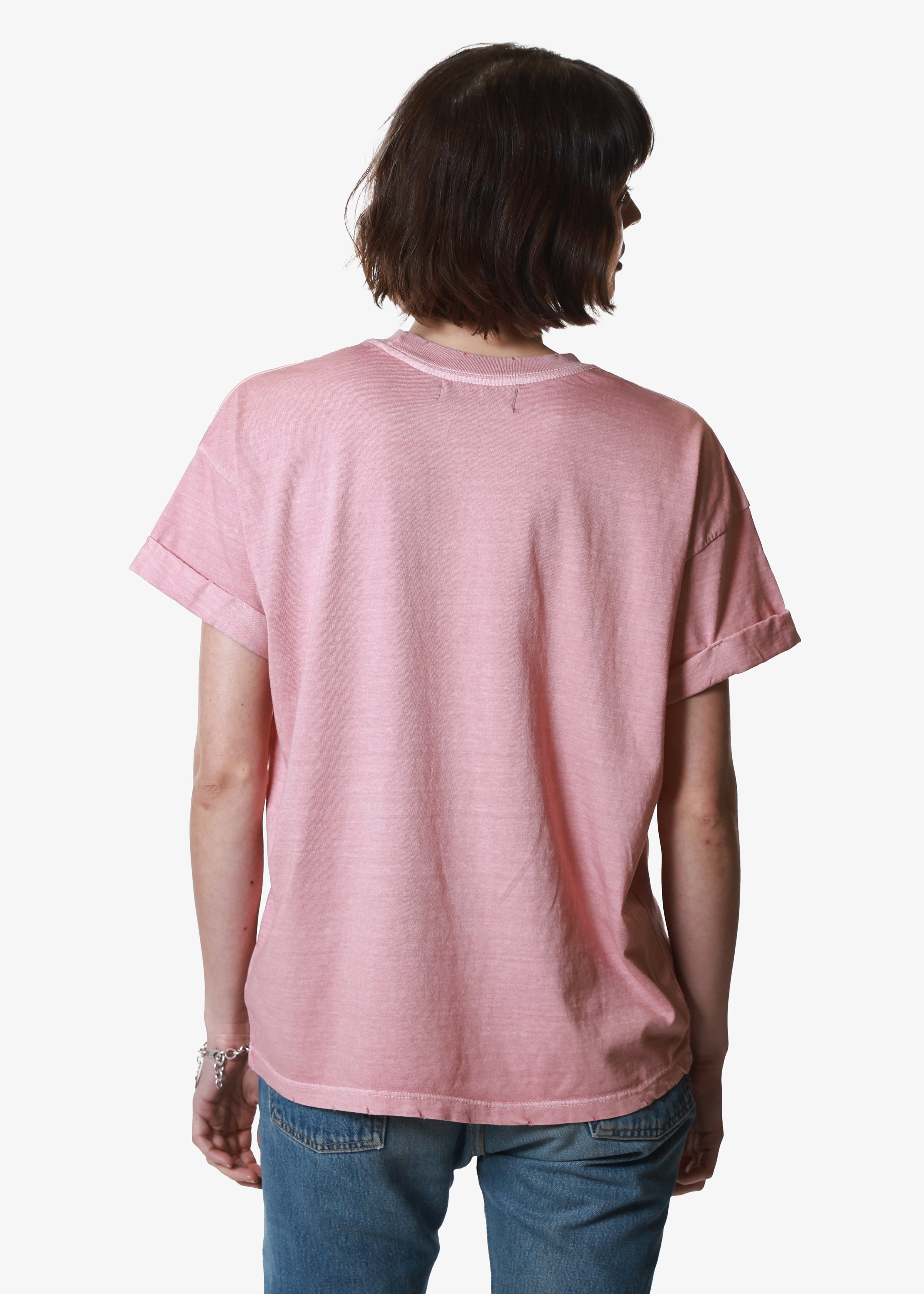 Woodcut Rose Dusty Pink Boyfriend Tee