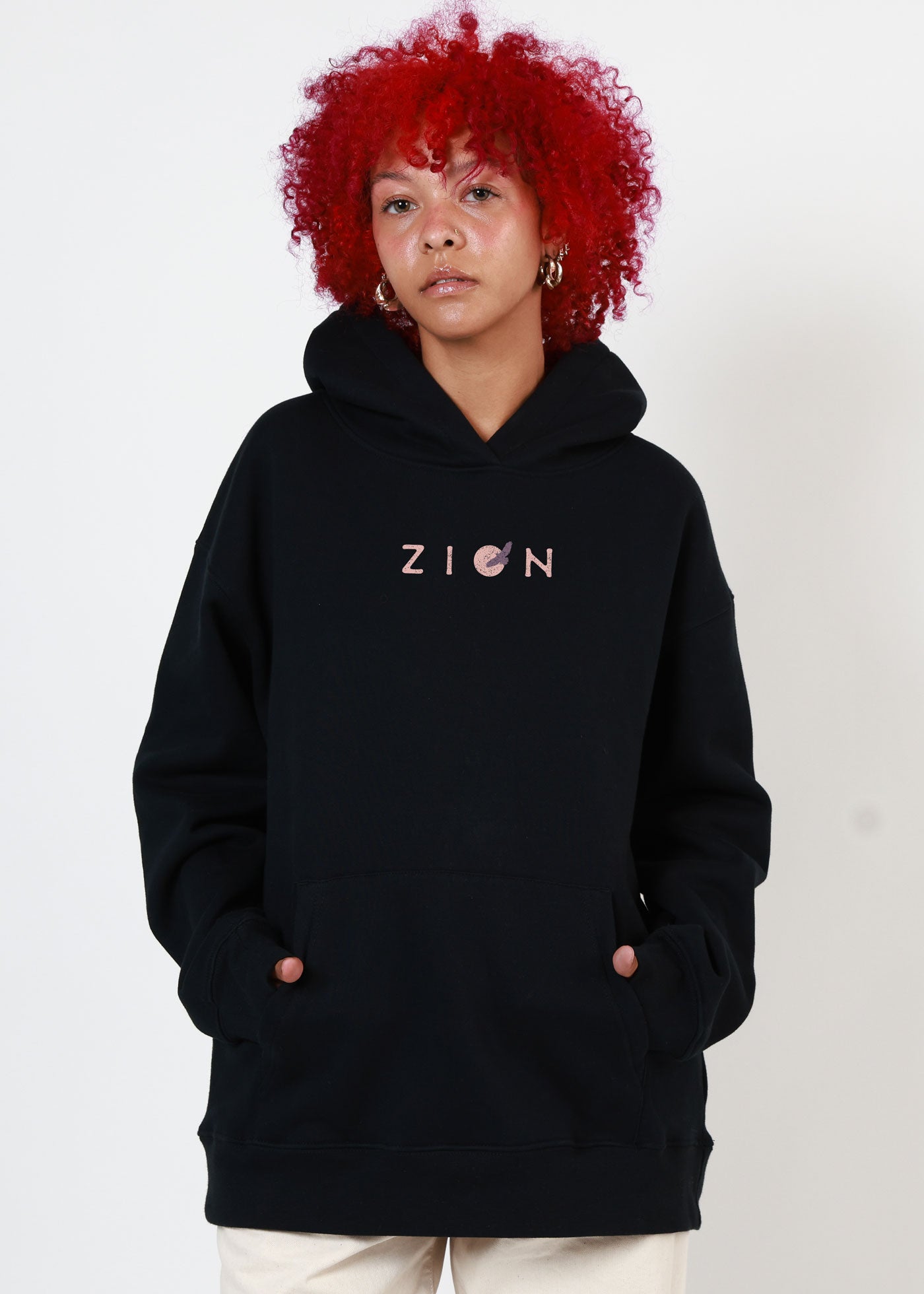 Zion Oversized Black Hoodie