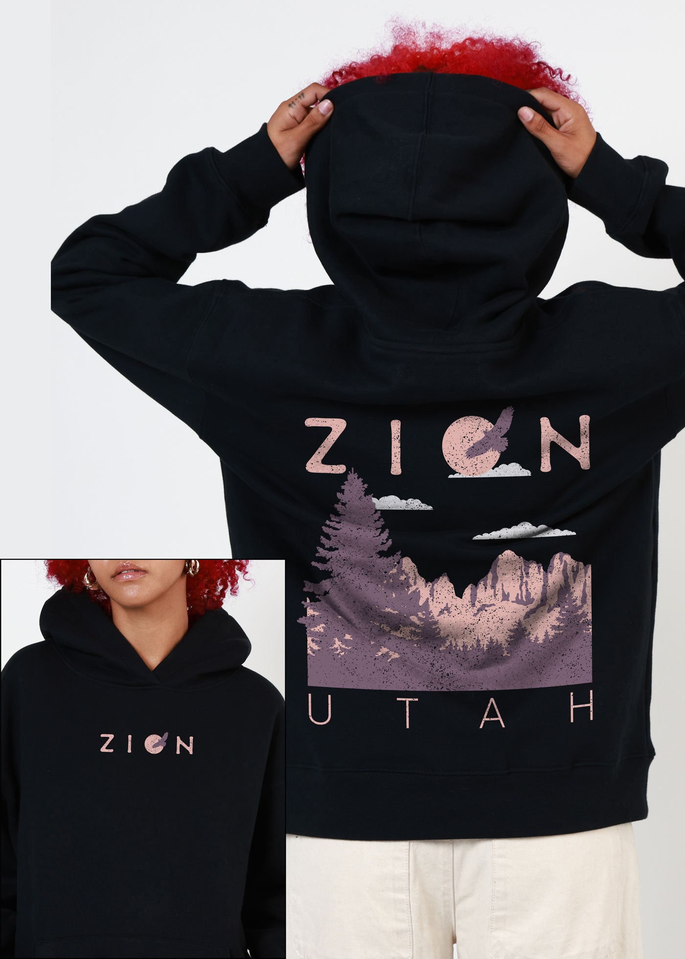 Zion Oversized Black Hoodie