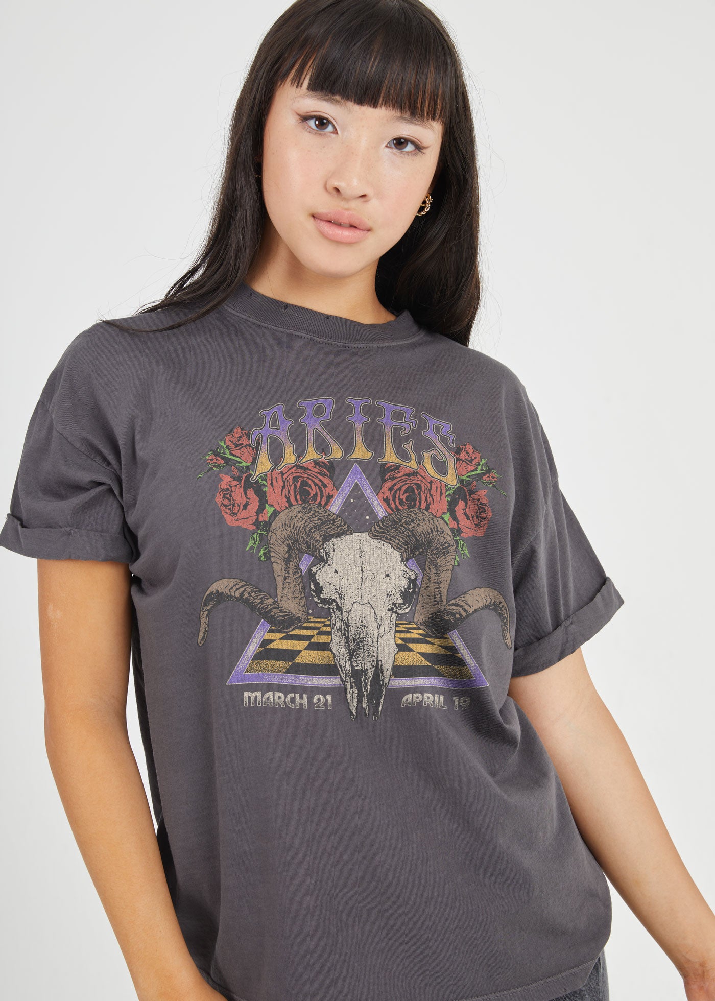 Aries Band Black Boyfriend Tee