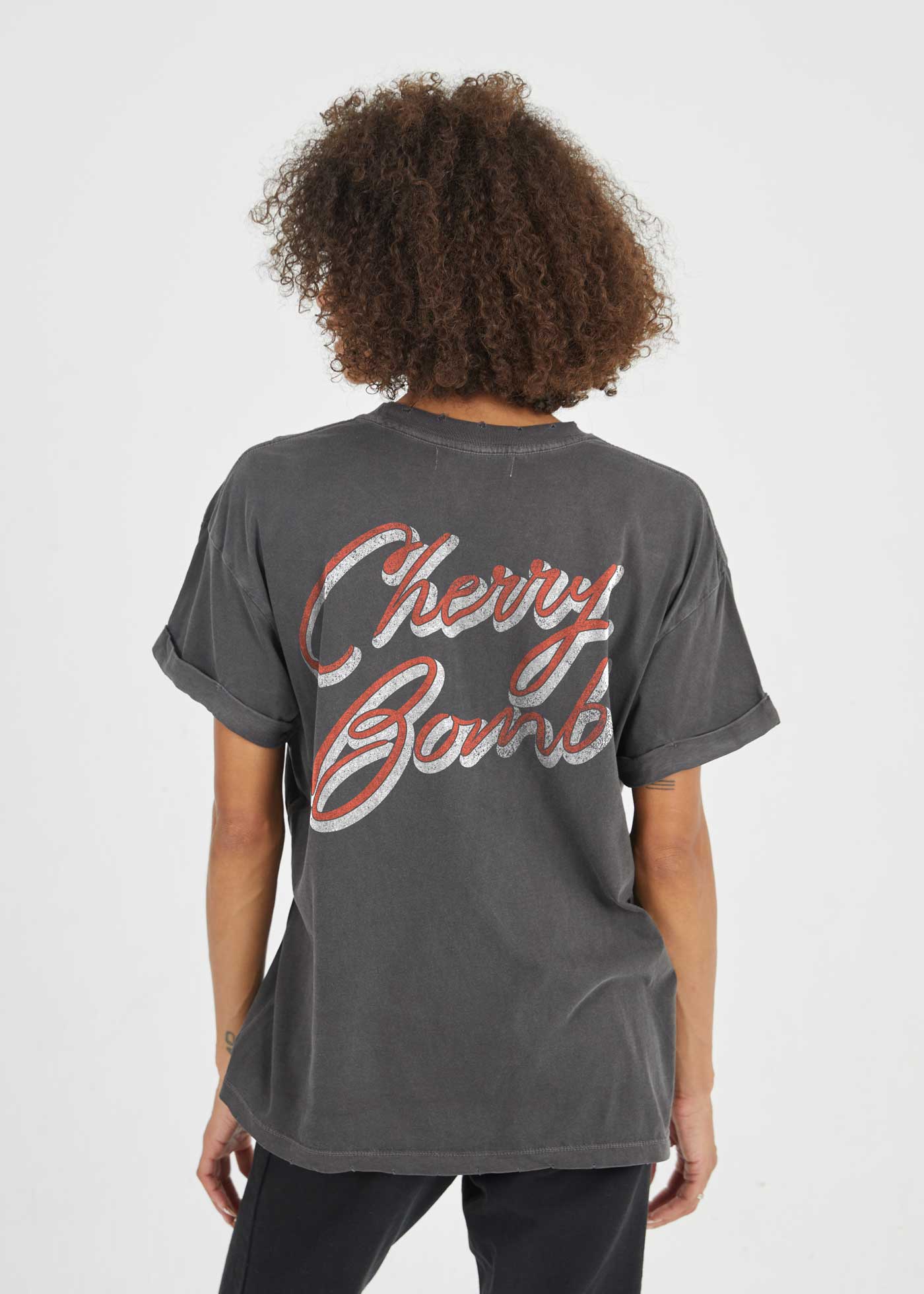 Cherry Bomb Black Boyfriend Tee