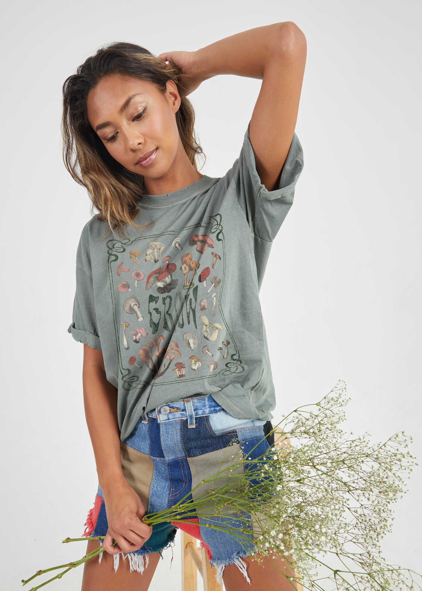 Grow Army Green Boyfriend Tee