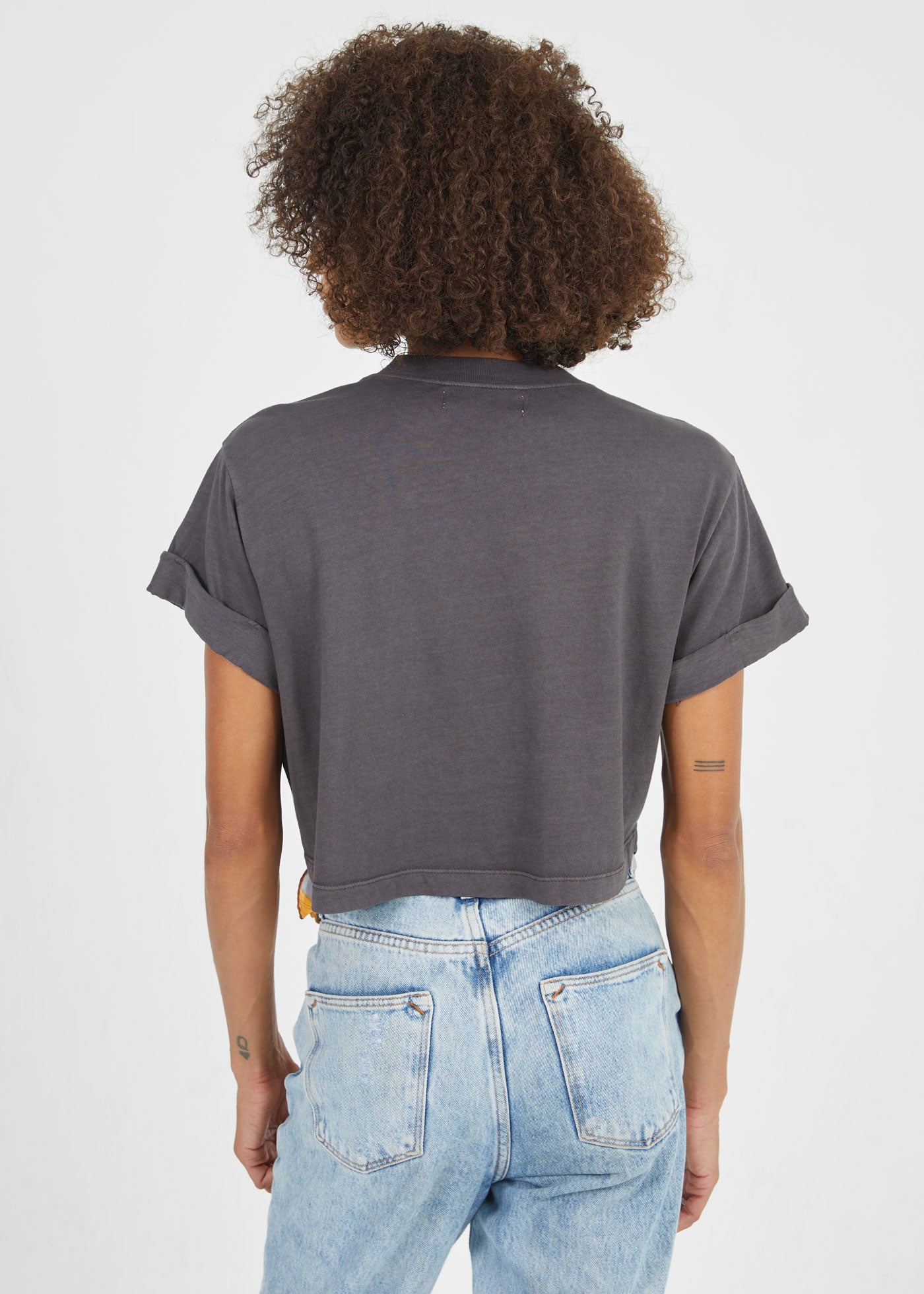 Vintage Black Crop Boyfriend Tee