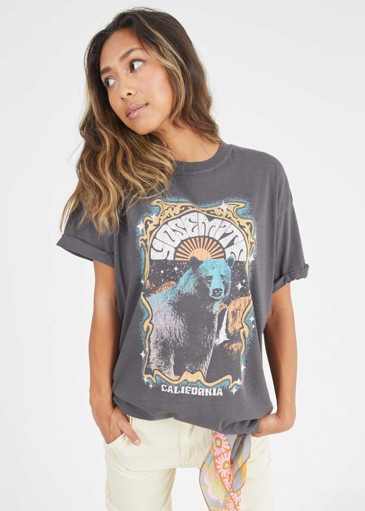 Yosemite Bear Black Boyfriend Tee