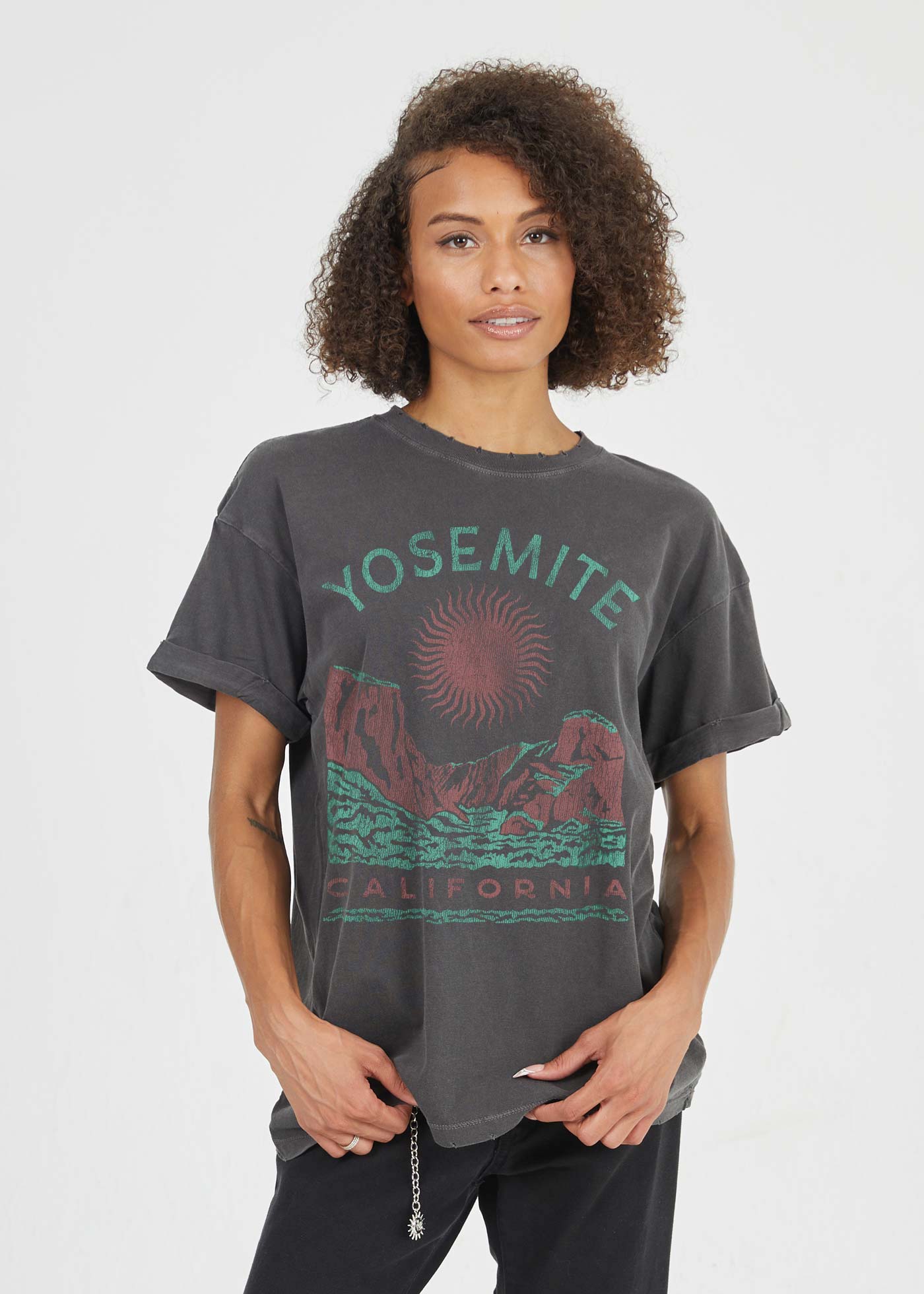 Yosemite Sun Black Boyfriend Tee